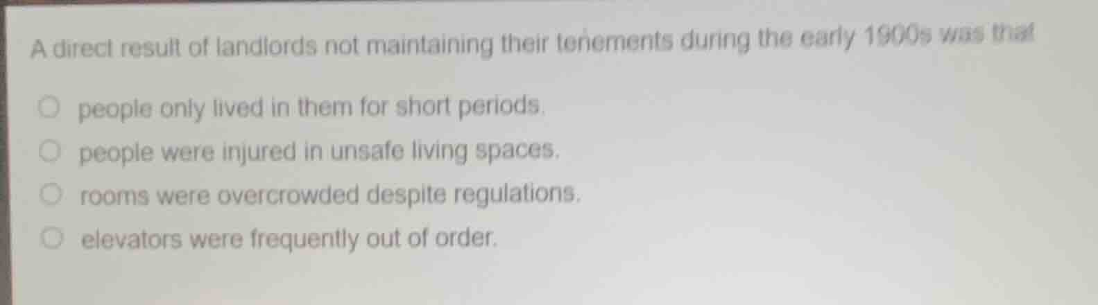 a direct result of landlords not maintaining their tenements during the…