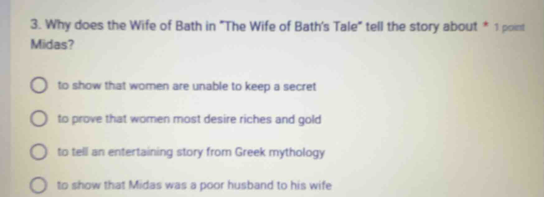 3. why does the wife of bath in \the wife of bath’s tale\ tell the stor…