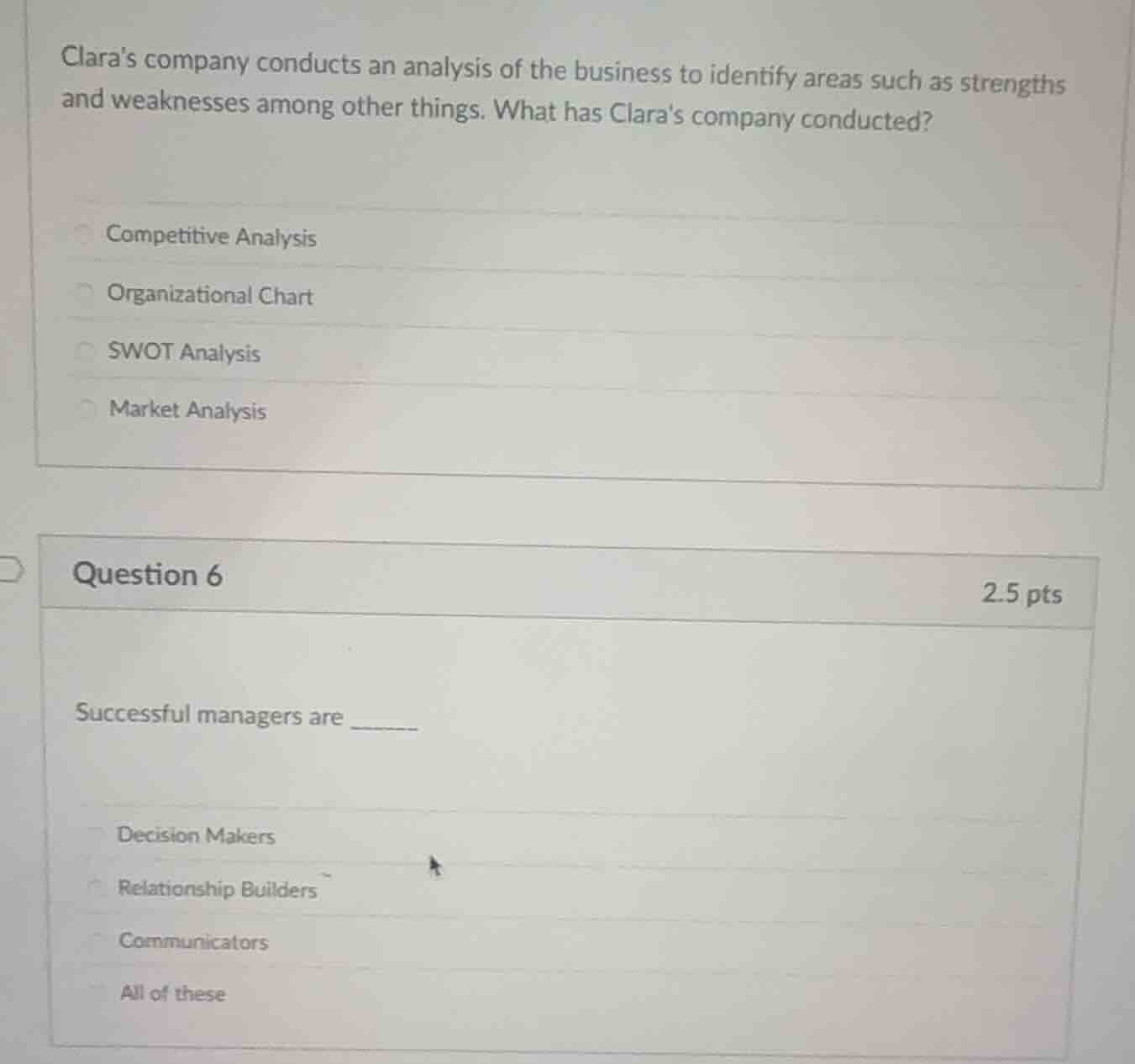 claras company conducts an analysis of the business to identify areas s…