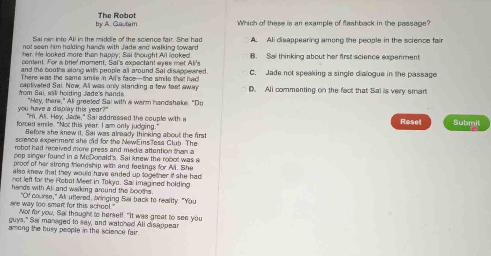 the robot by a. gautam sai ran into ali in the middle of the science fa…