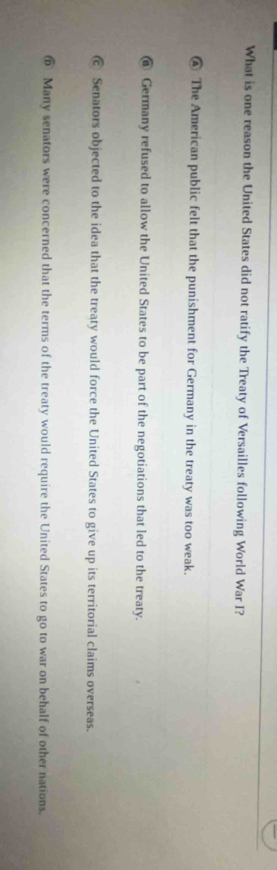 what is one reason the united states did not ratify the treaty of versa…