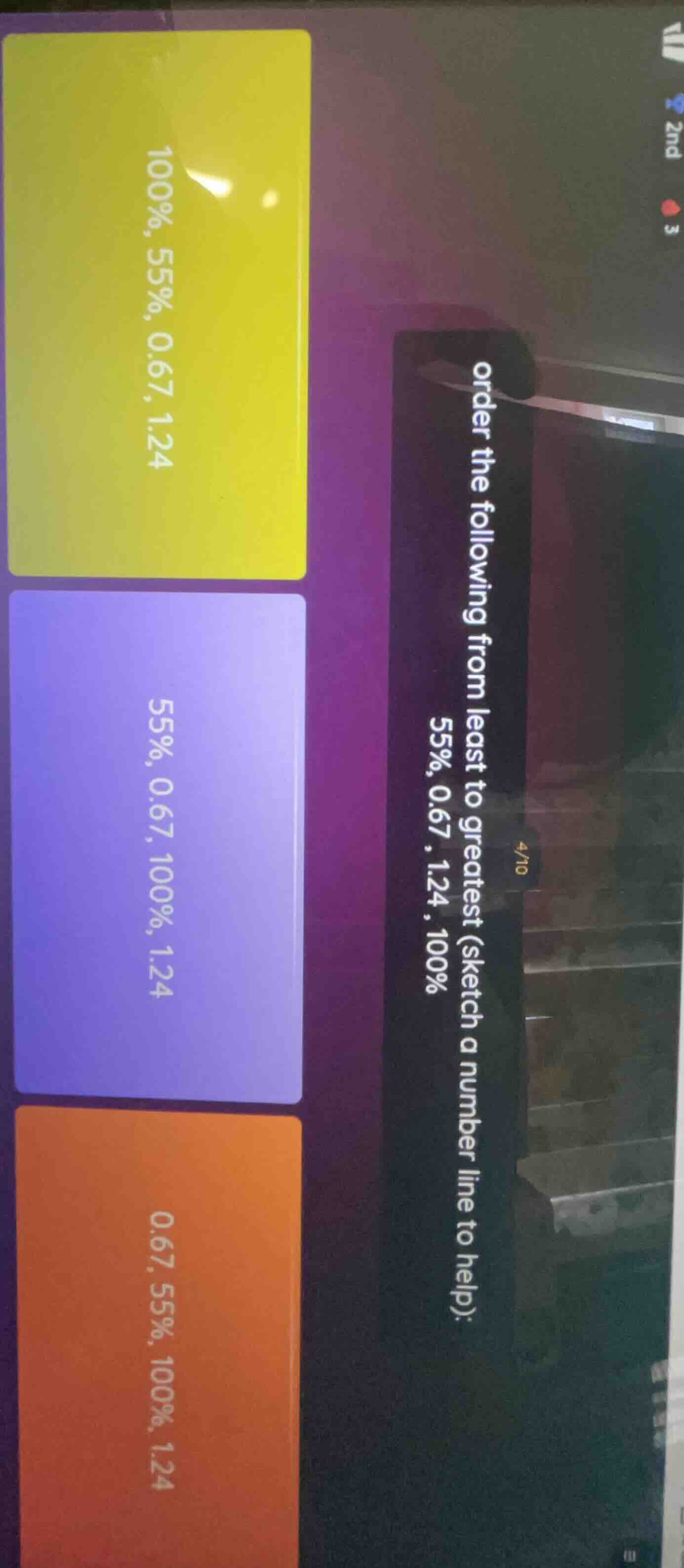 order the following from least to greatest (sketch a number line to hel…