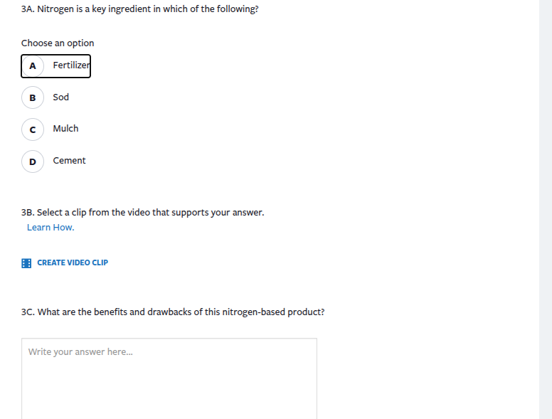 3a. nitrogen is a key ingredient in which of the following? choose an o…