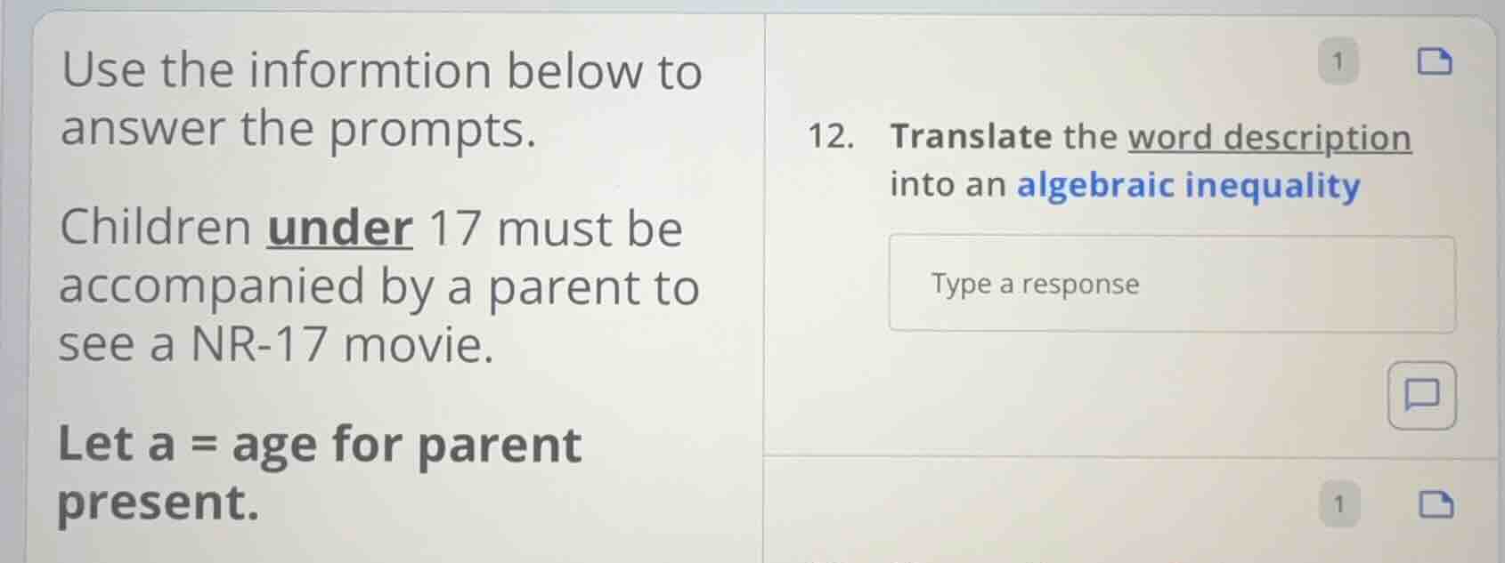 use the informtion below to answer the prompts. children under 17 must …