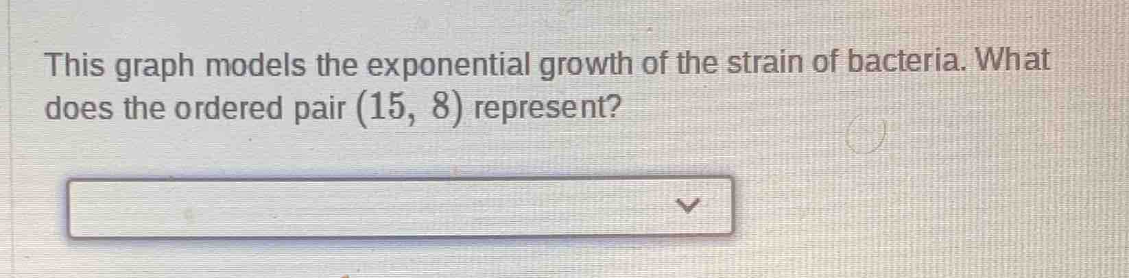 this graph models the exponential growth of the strain of bacteria. wha…