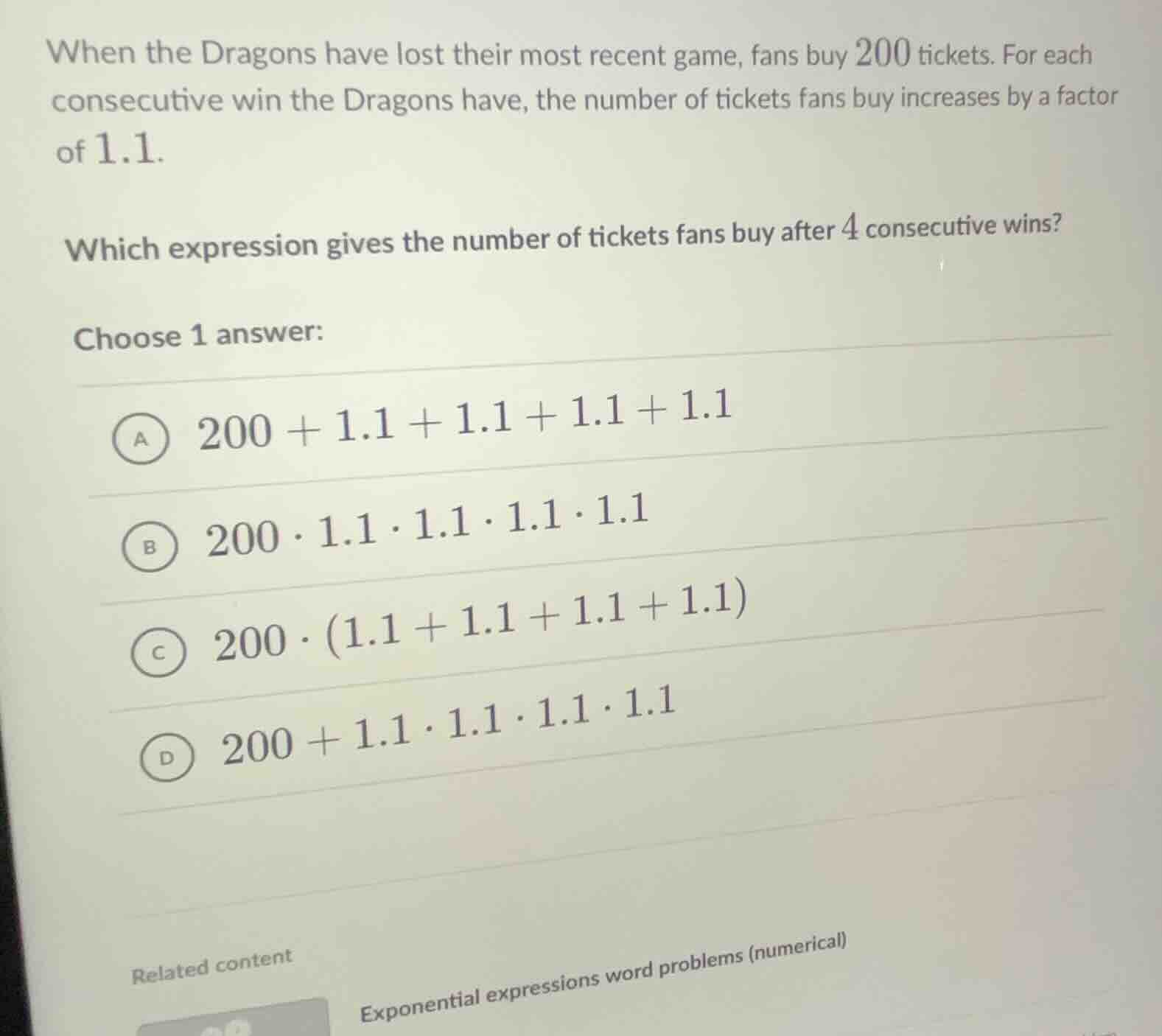 when the dragons have lost their most recent game, fans buy 200 tickets…
