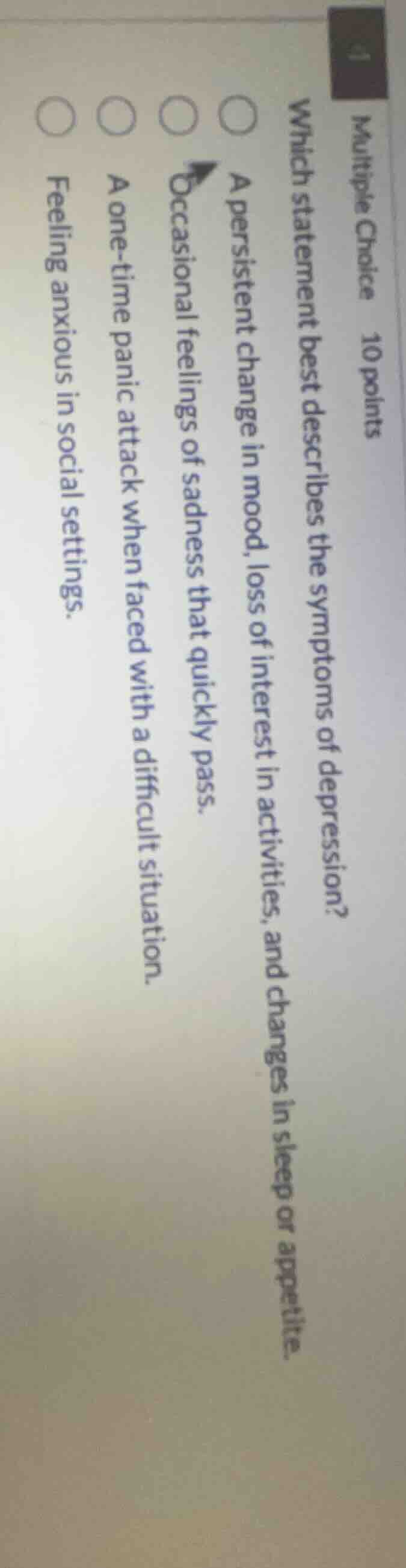 multiple choice 10 points which statement best describes the symptoms o…