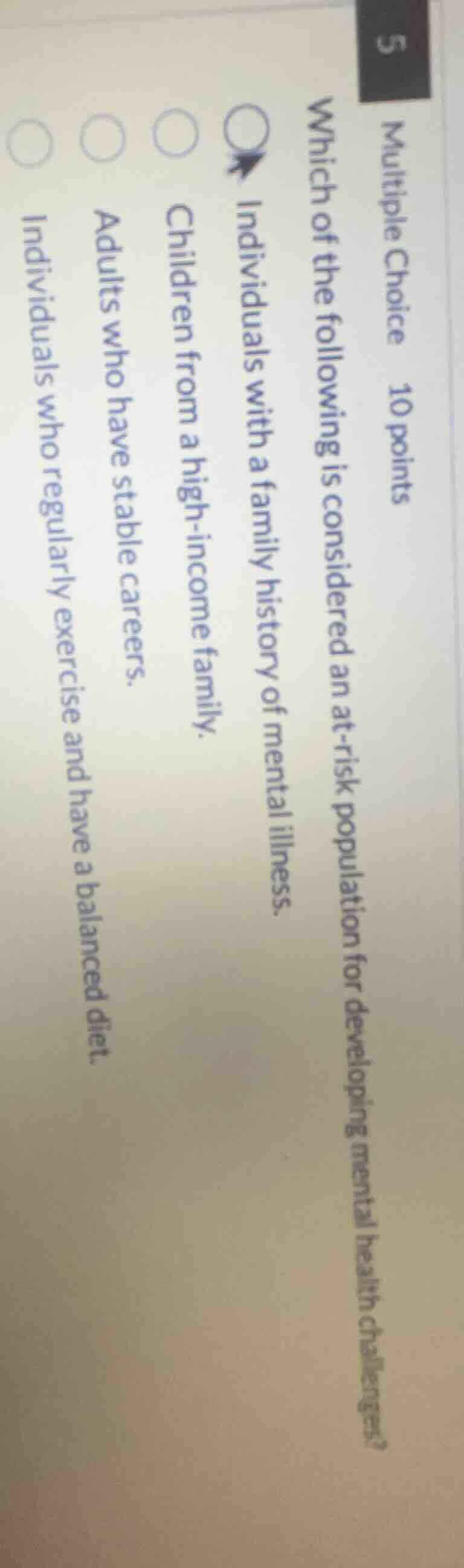 multiple choice 10 points which of the following is considered an at - …