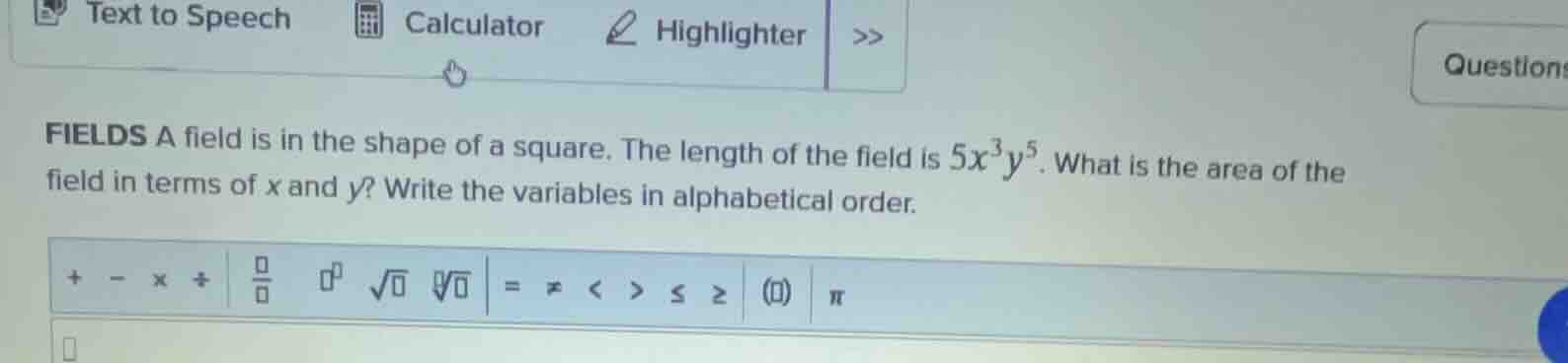 fields a field is in the shape of a square. the length of the field is …