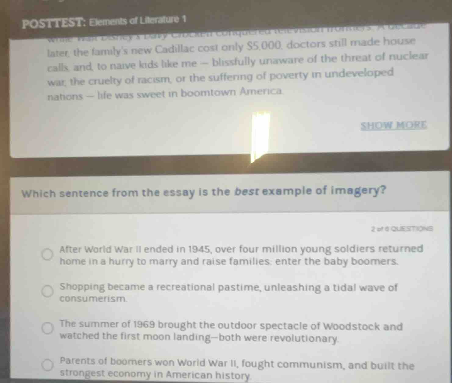 posttest: elements of literature 1 later, the familys new cadillac cost…