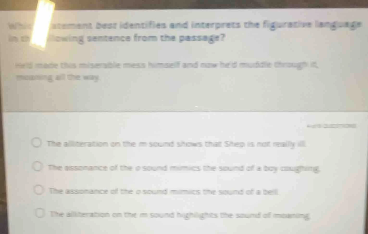 which statement best identifies and interprets the figurative language …