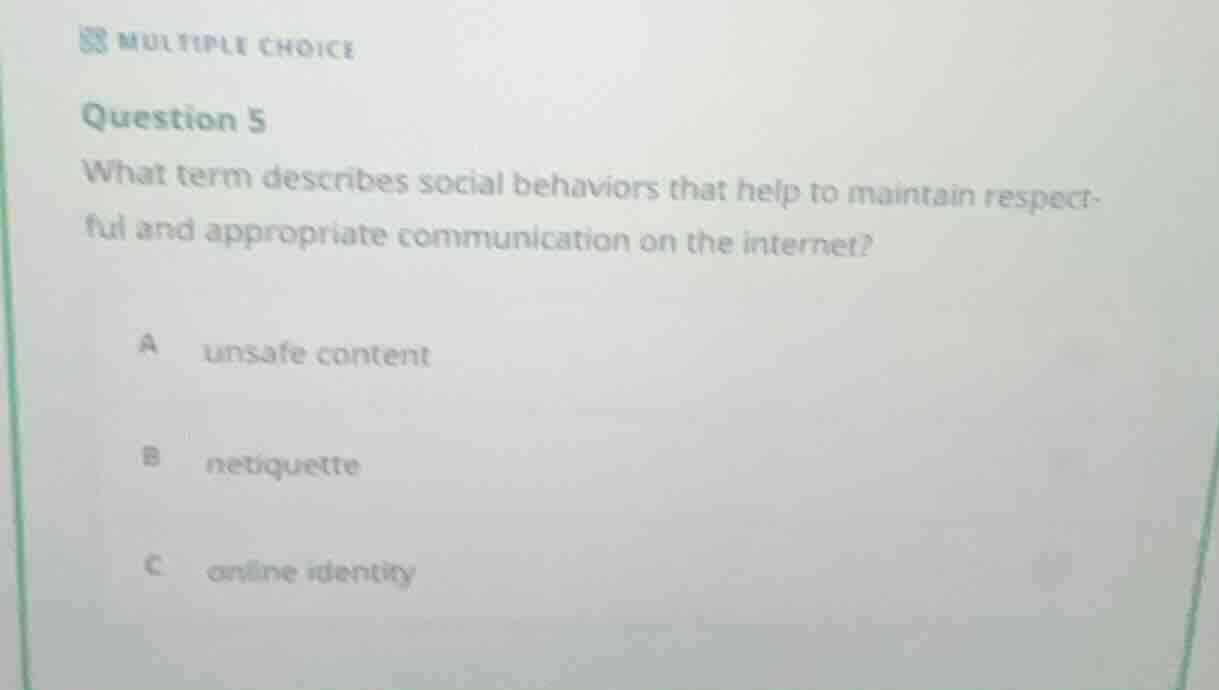 multiple choice question 5 what term describes social behaviors that he…