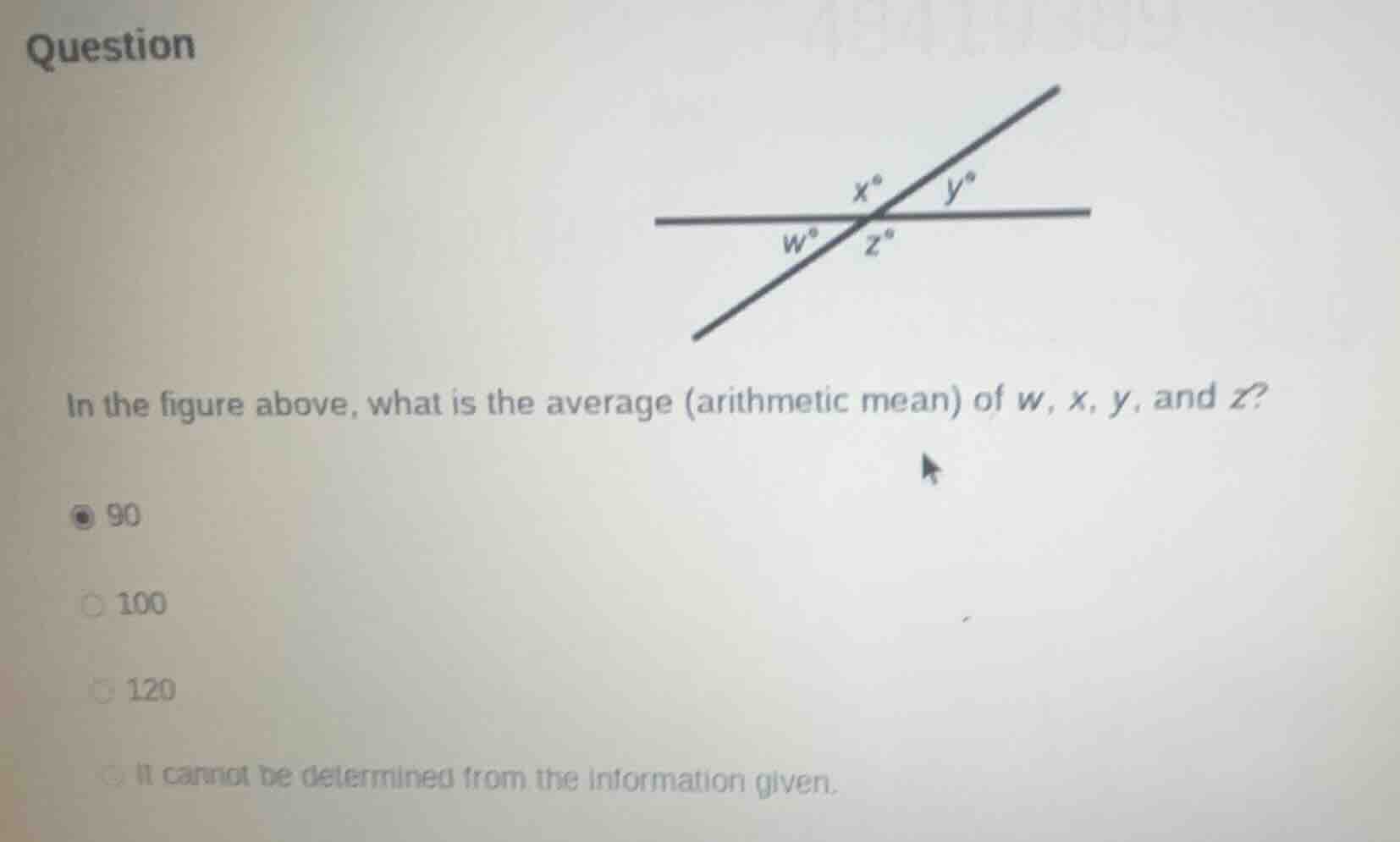 question in the figure above, what is the average (arithmetic mean) of …