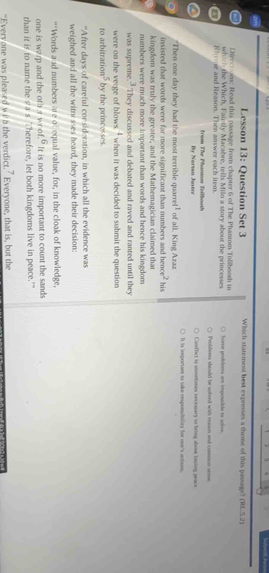 lesson 13: question set 3 directions: read this passage from chapter 6 …