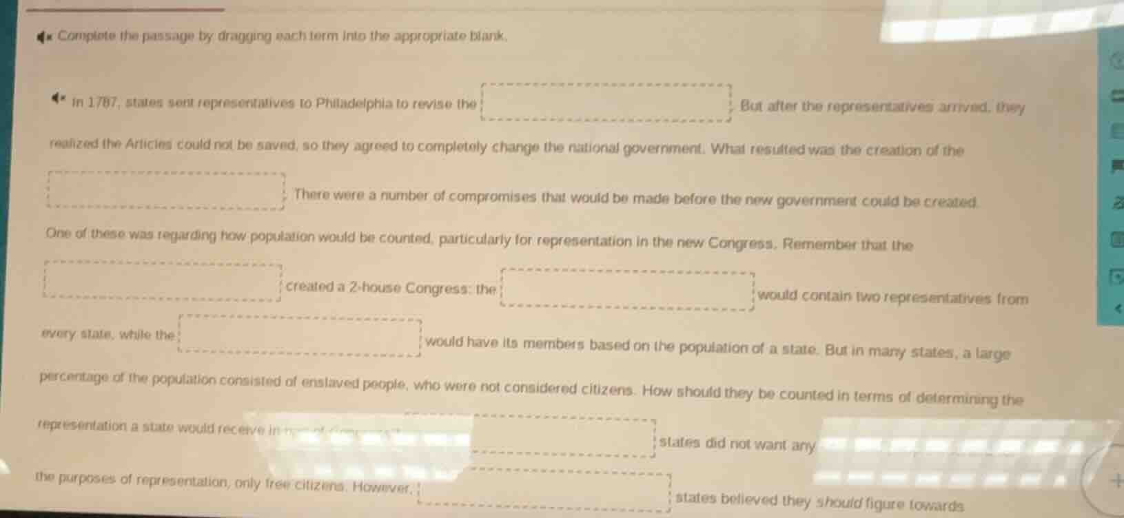 complete the passage by dragging each term into the appropriate blank. …