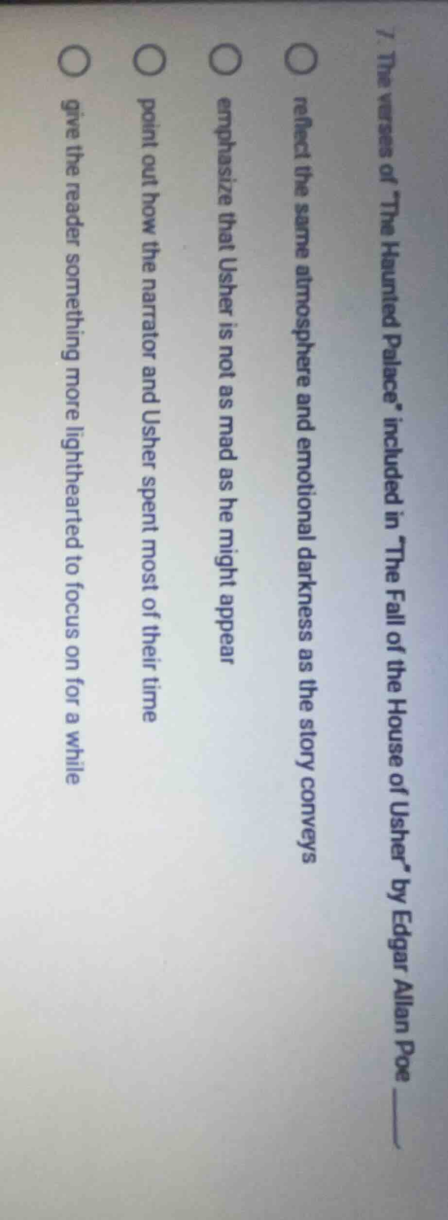 7. the verses of \the haunted palace\ included in \the fall of the hous…