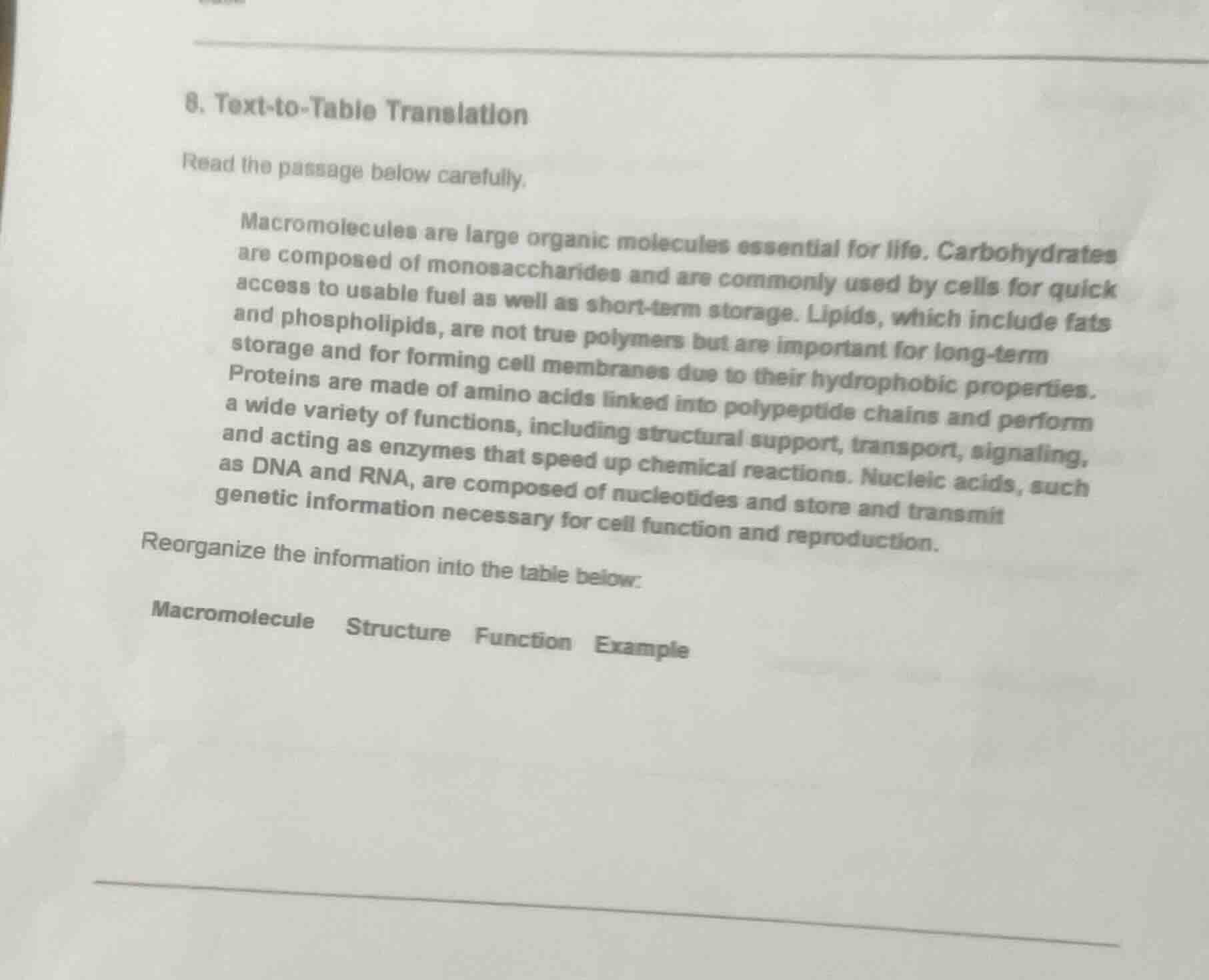 8. text - to - table translation read the passage below carefully. macr…