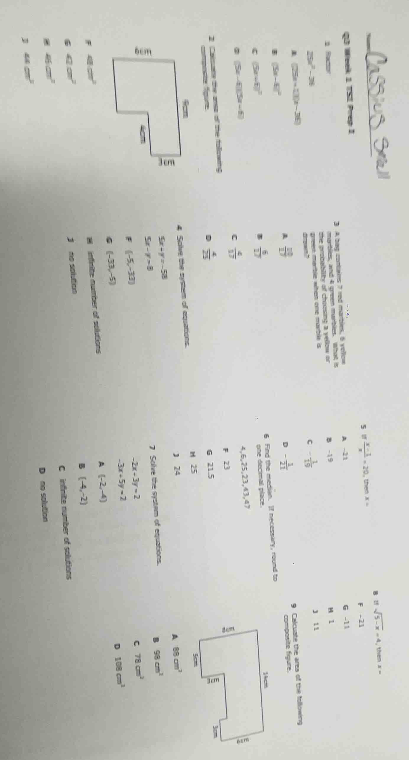 1. simplify the following expressions: a) (x - 5)(x + 5) b) (2x - 7)^2 …