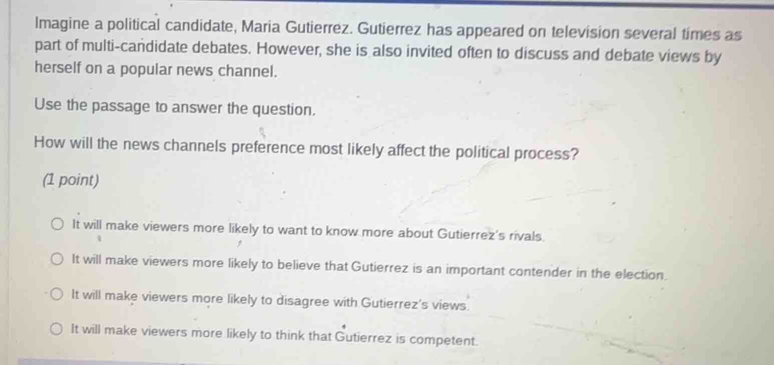 imagine a political candidate, maria gutierrez. gutierrez has appeared …