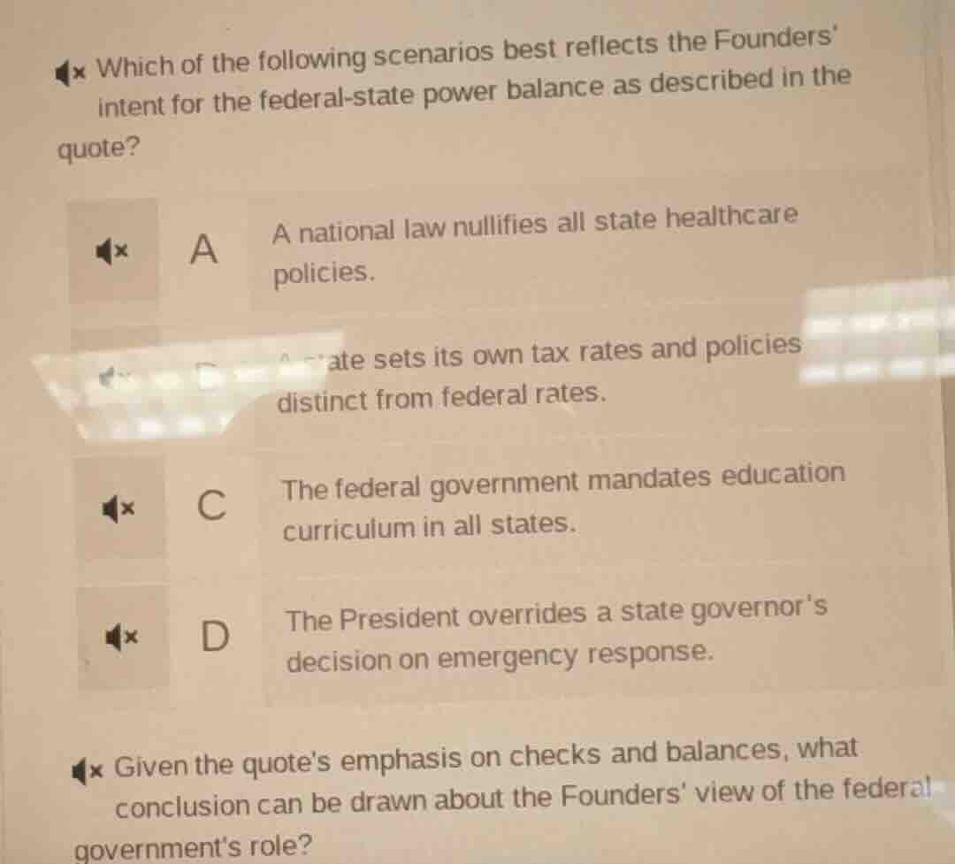 which of the following scenarios best reflects the founders intent for …