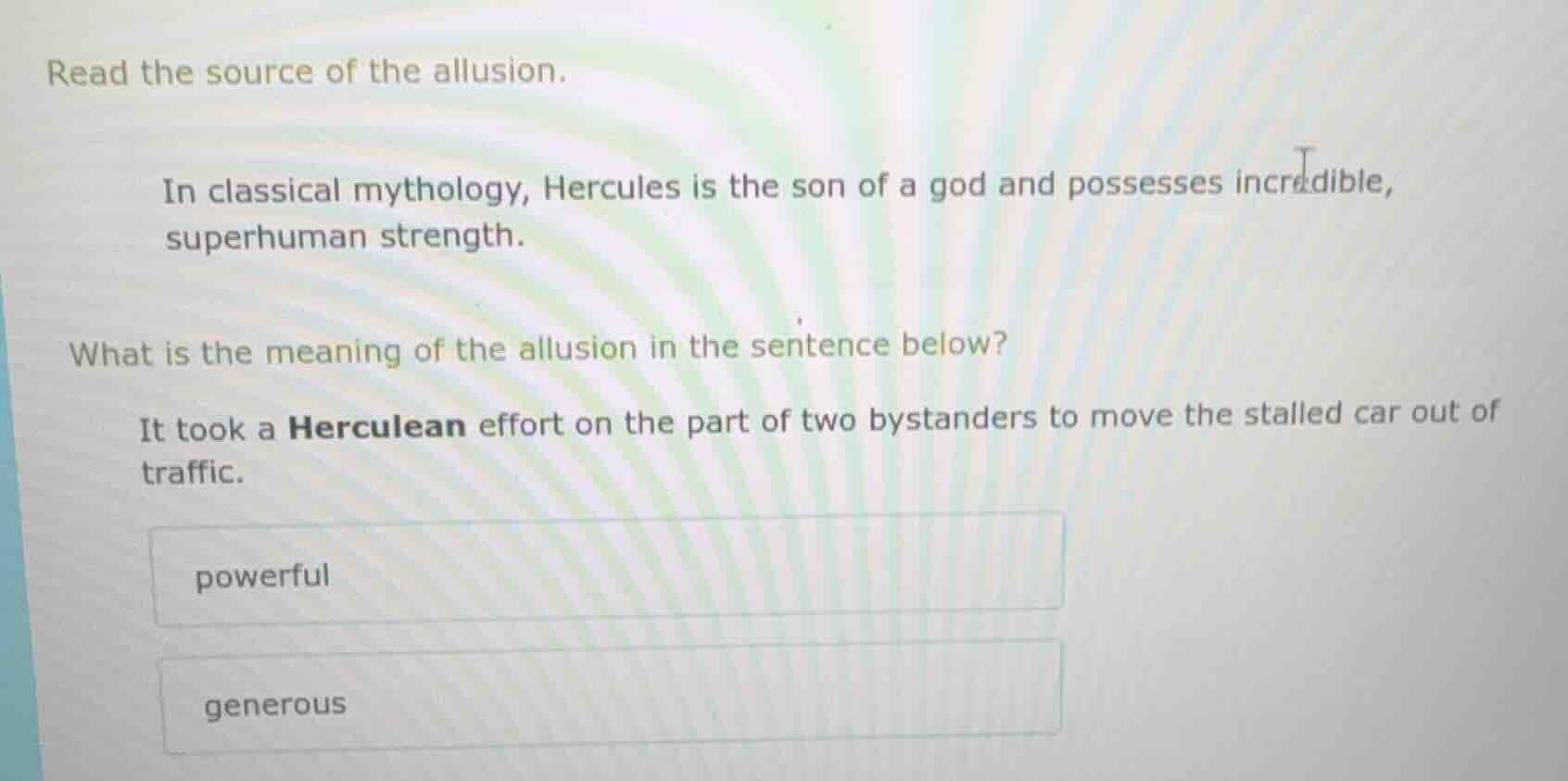 read the source of the allusion. in classical mythology, hercules is th…