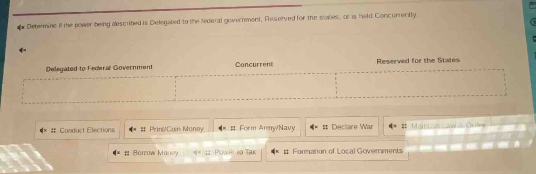 determine if the power being described is delegated to the federal gove…