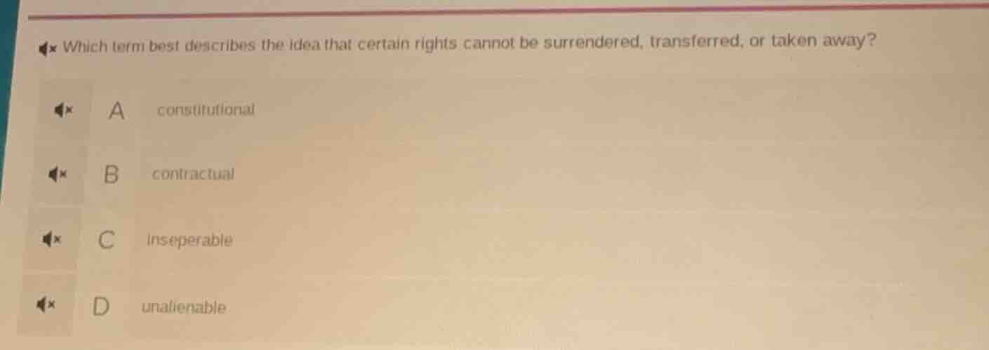 which term best describes the idea that certain rights cannot be surren…