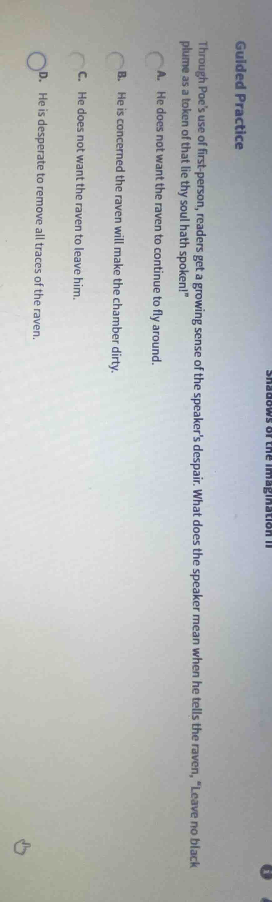 guided practice through poe’s use of first - person, readers get a grow…