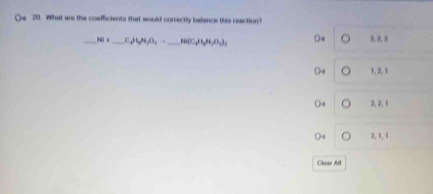 20. what are the coefficients that would correctly balance this reactio…