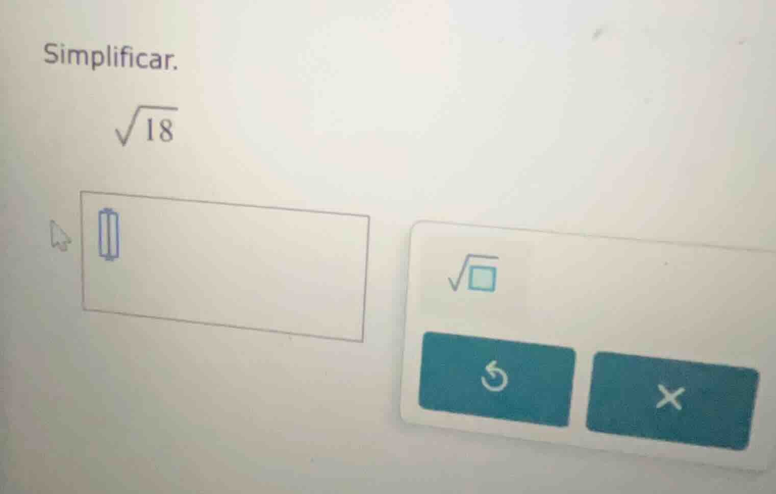 simplificar.\\(\\sqrt{18}\\)