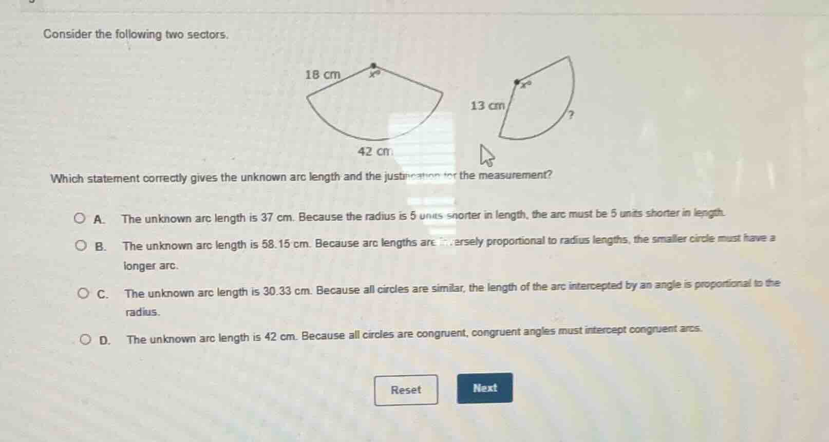 consider the following two sectors. which statement correctly gives the…