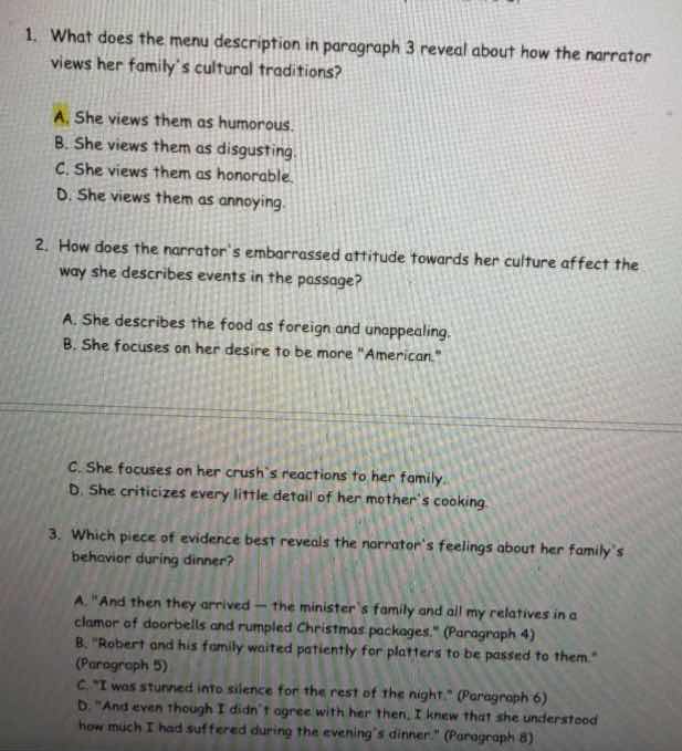 1. what does the menu description in paragraph 3 reveal about how the n…
