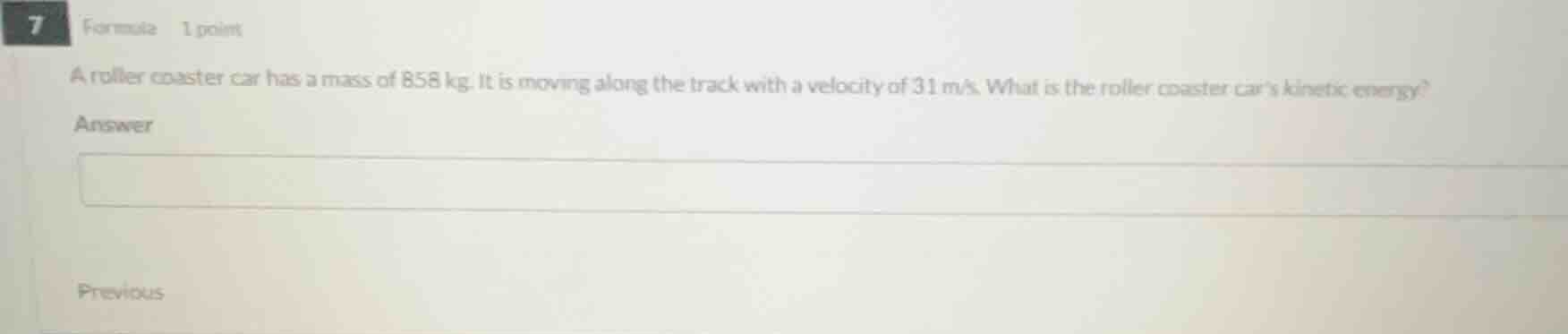 a roller coaster car has a mass of 858 kg. it is moving along the track…