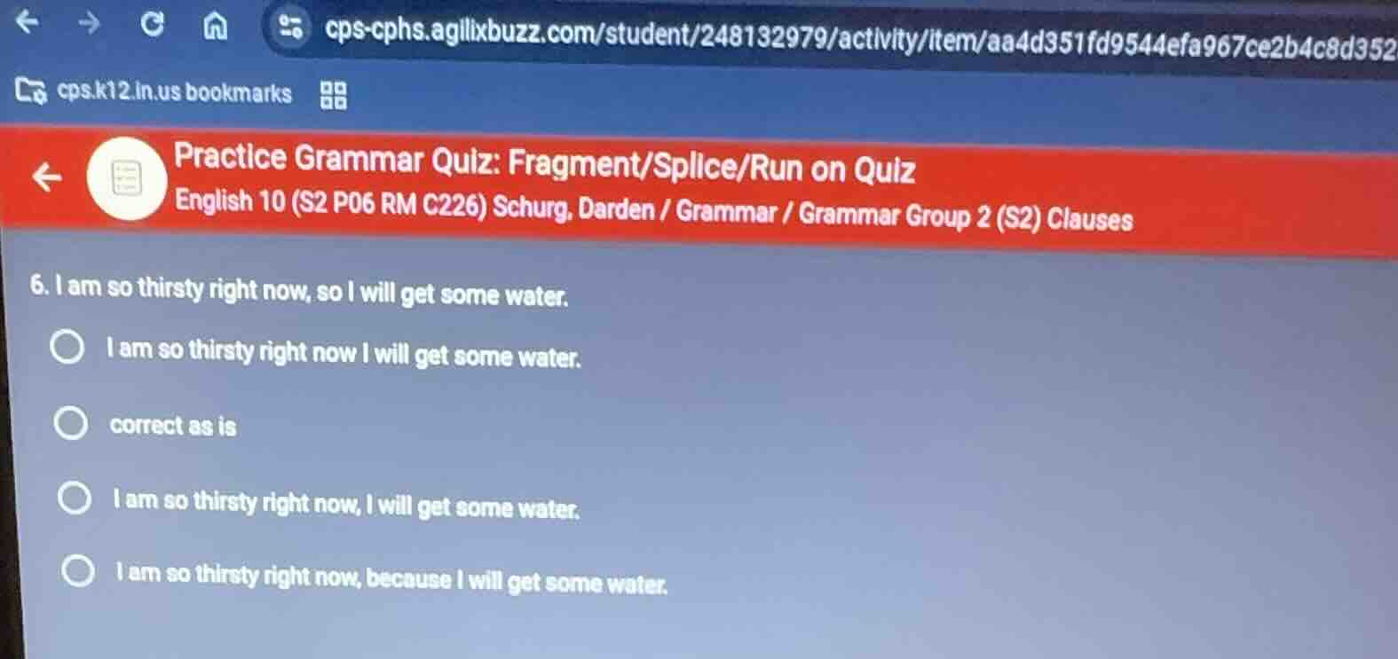 practice grammar quiz: fragment/splice/run on quiz english 10 (s2 p06 r…