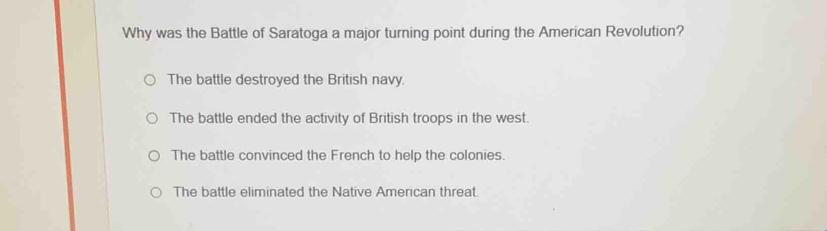 why was the battle of saratoga a major turning point during the america…
