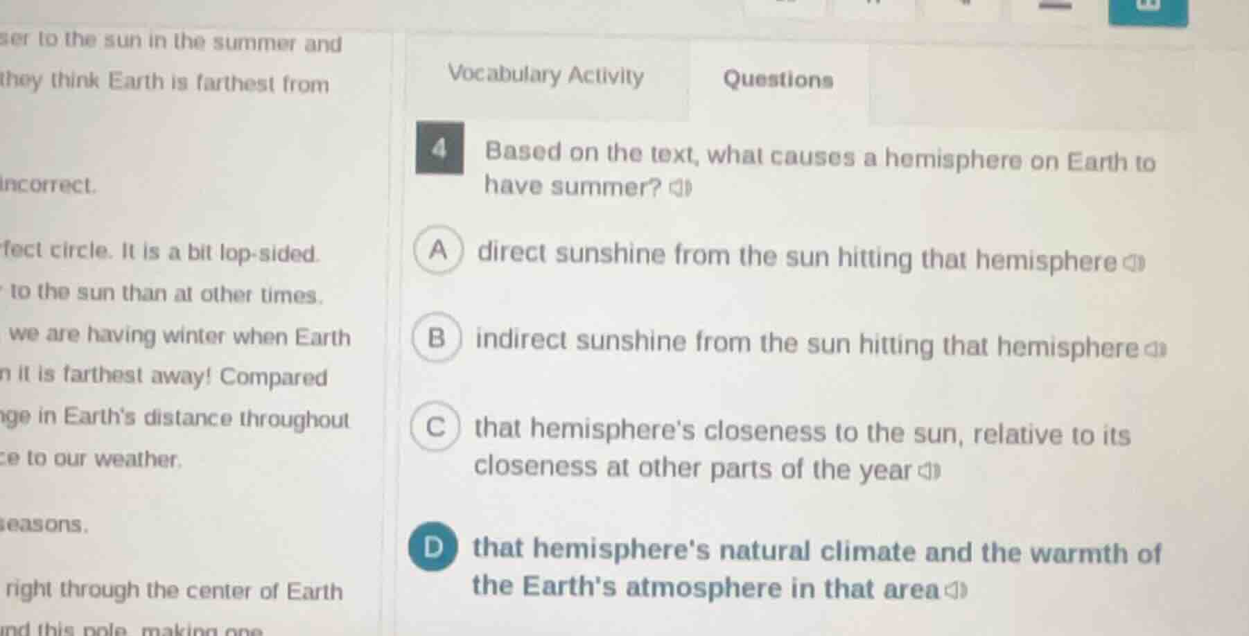 vocabulary activity questions 4 based on the text, what causes a hemisp…