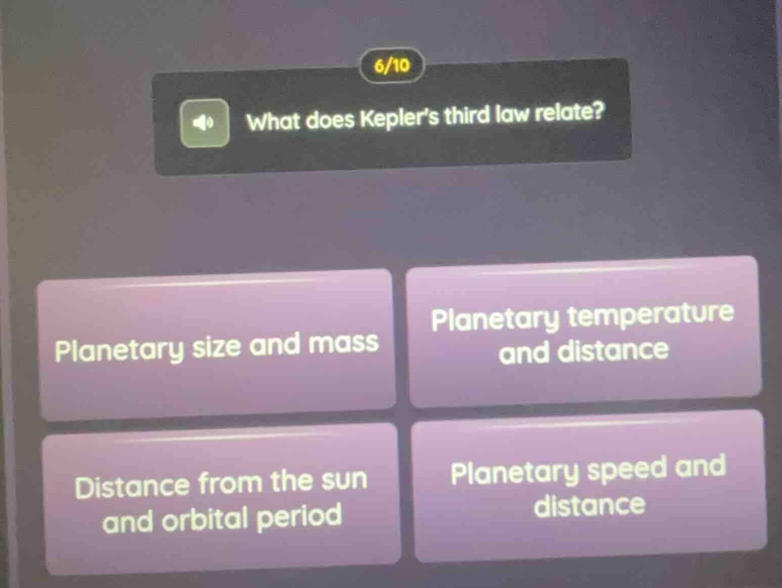 what does keplers third law relate? planetary size and mass planetary t…