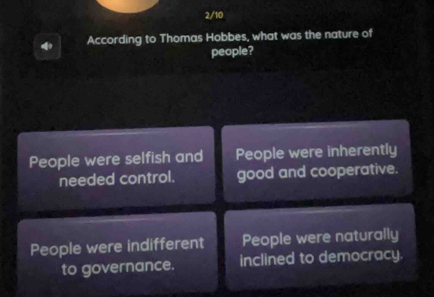 according to thomas hobbes, what was the nature of people? people were …