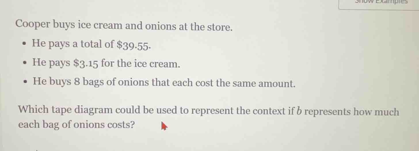 cooper buys ice cream and onions at the store. - he pays a total of $39…