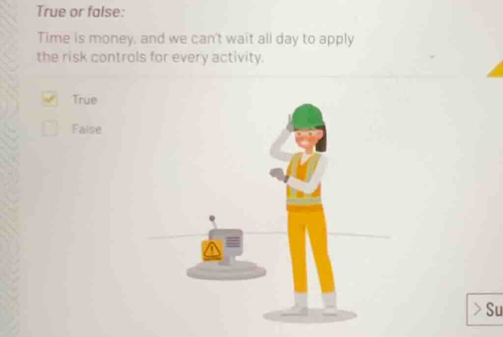 true or false: time is money, and we cant wait all day to apply the ris…