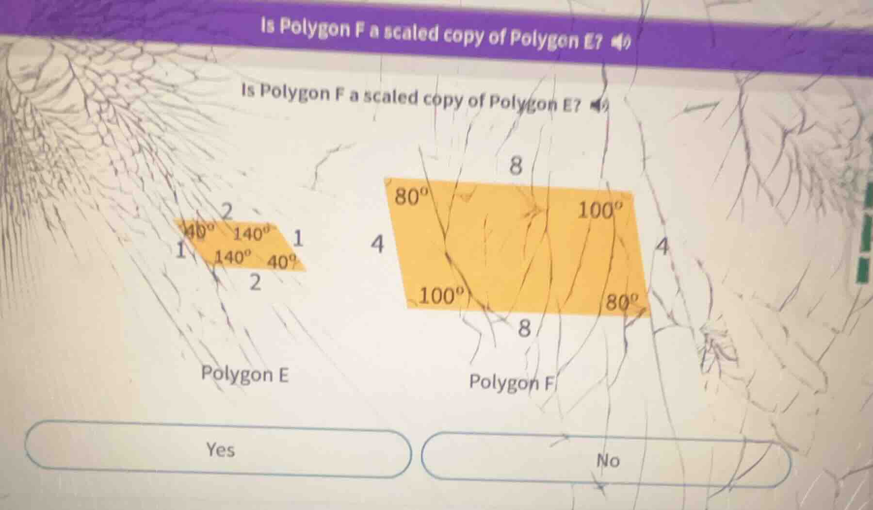 is polygon f a scaled copy of polygon e? is polygon f a scaled copy of …