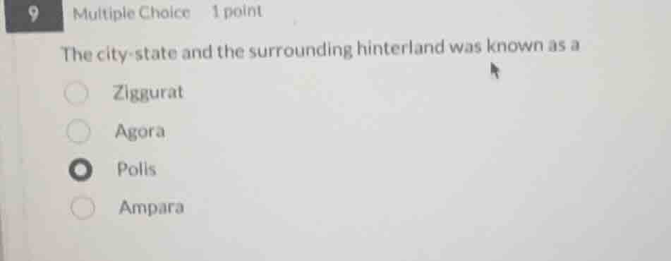 9 multiple choice 1 point the city - state and the surrounding hinterla…