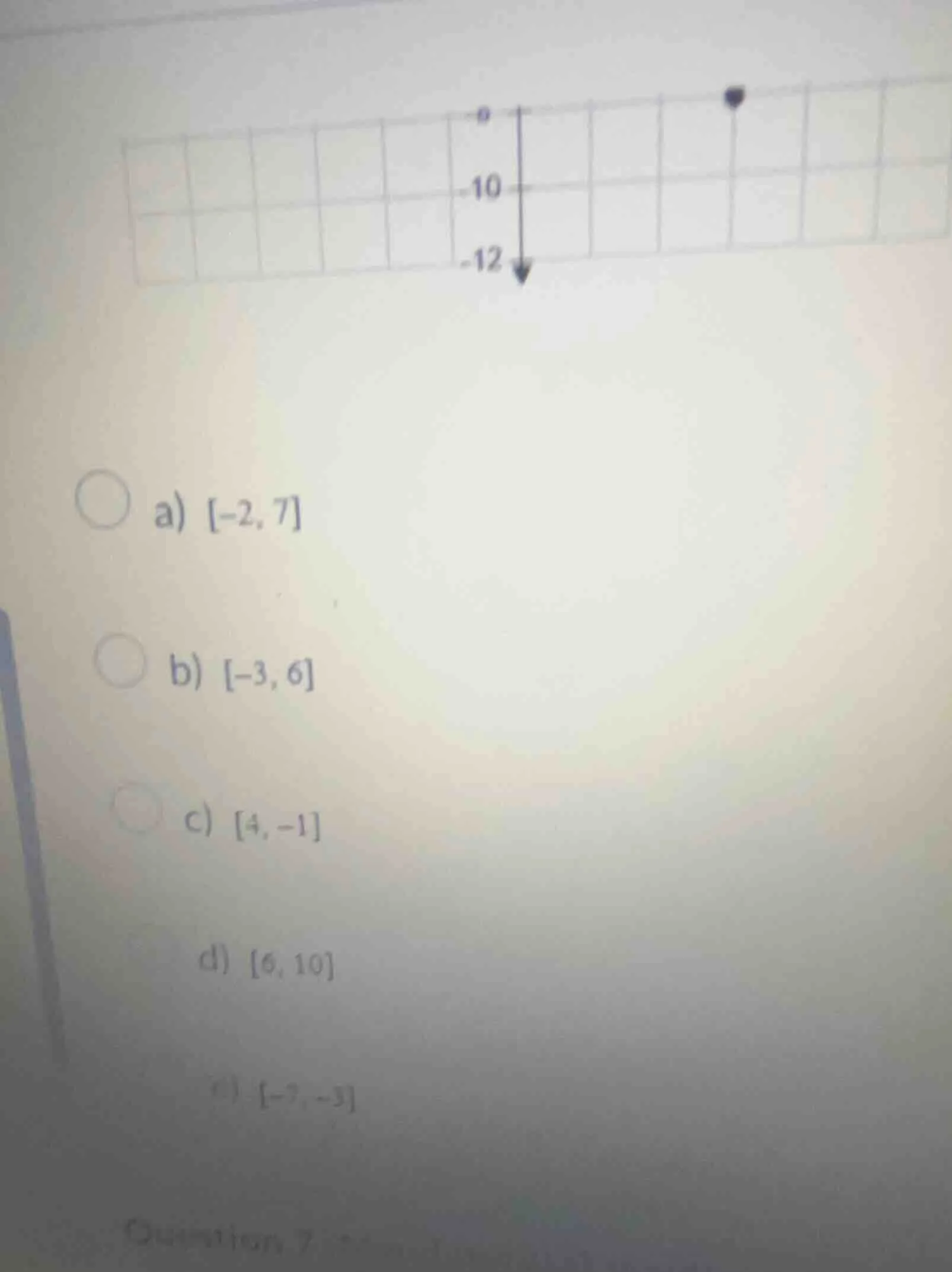 a) -2, 7 b) -3, 6 c) 4, -1 d) 6, 10 e) -7, -3