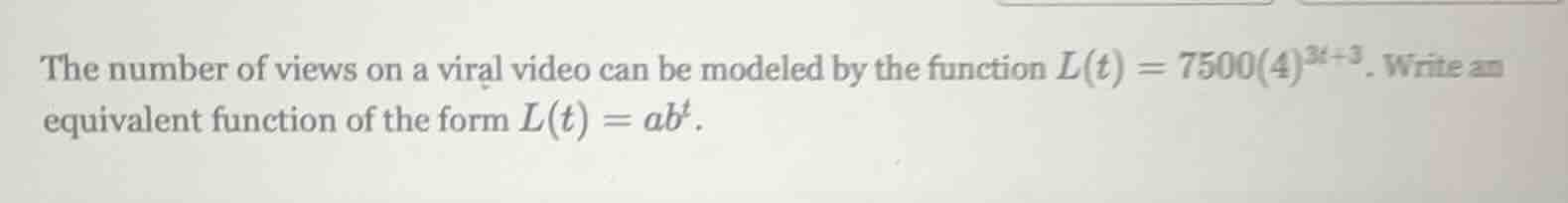 the number of views on a viral video can be modeled by the function $l(…