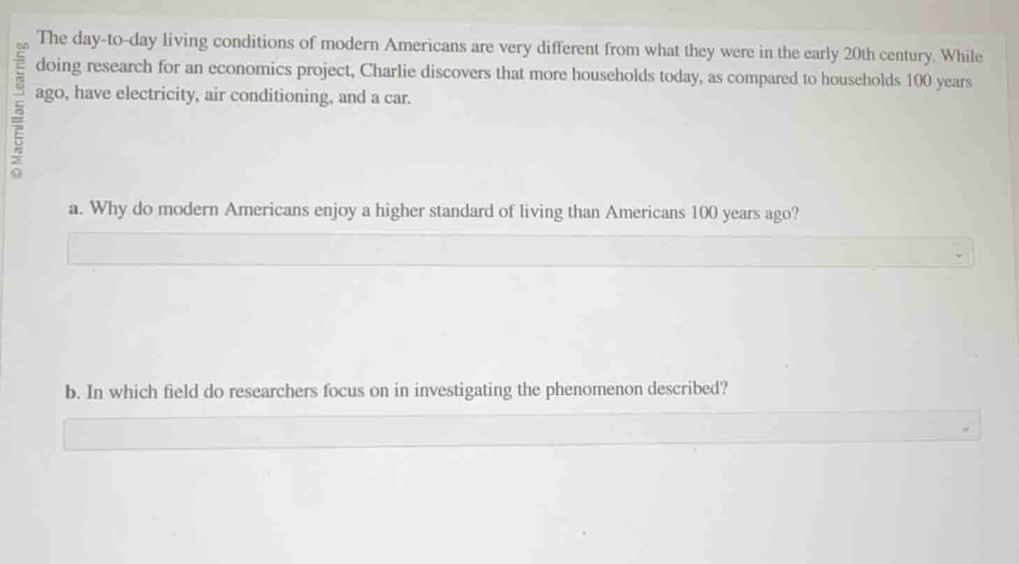 the day - to - day living conditions of modern americans are very diffe…