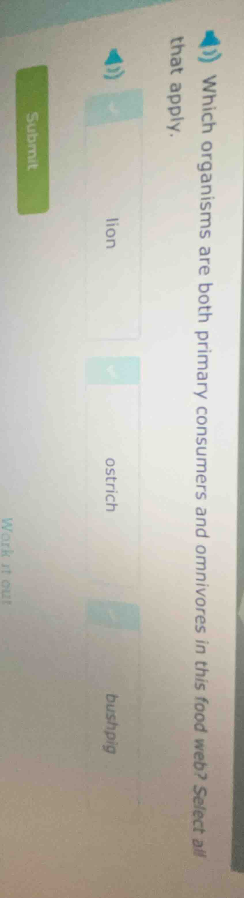 which organisms are both primary consumers and omnivores in this food w…