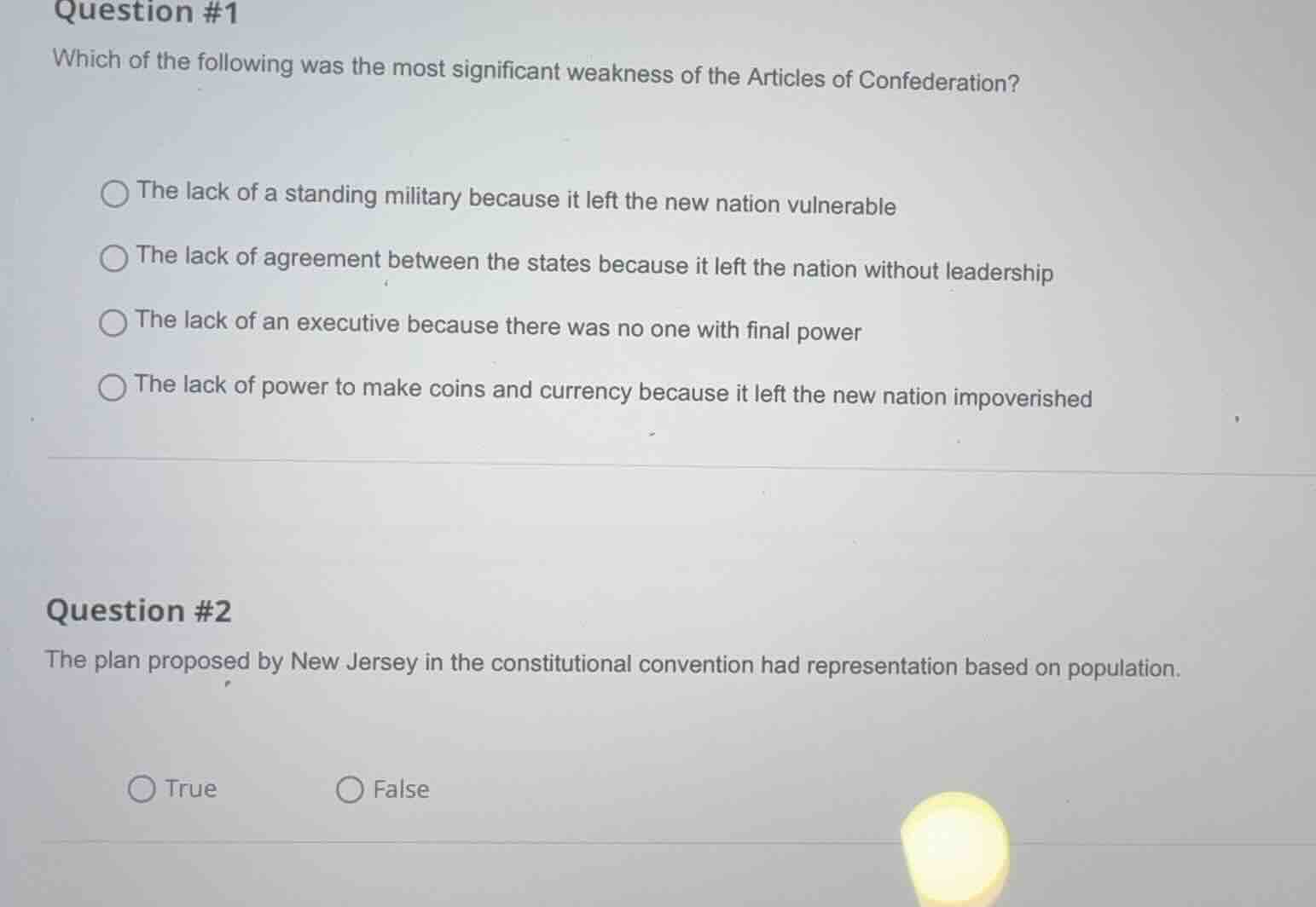 question #1 which of the following was the most significant weakness of…
