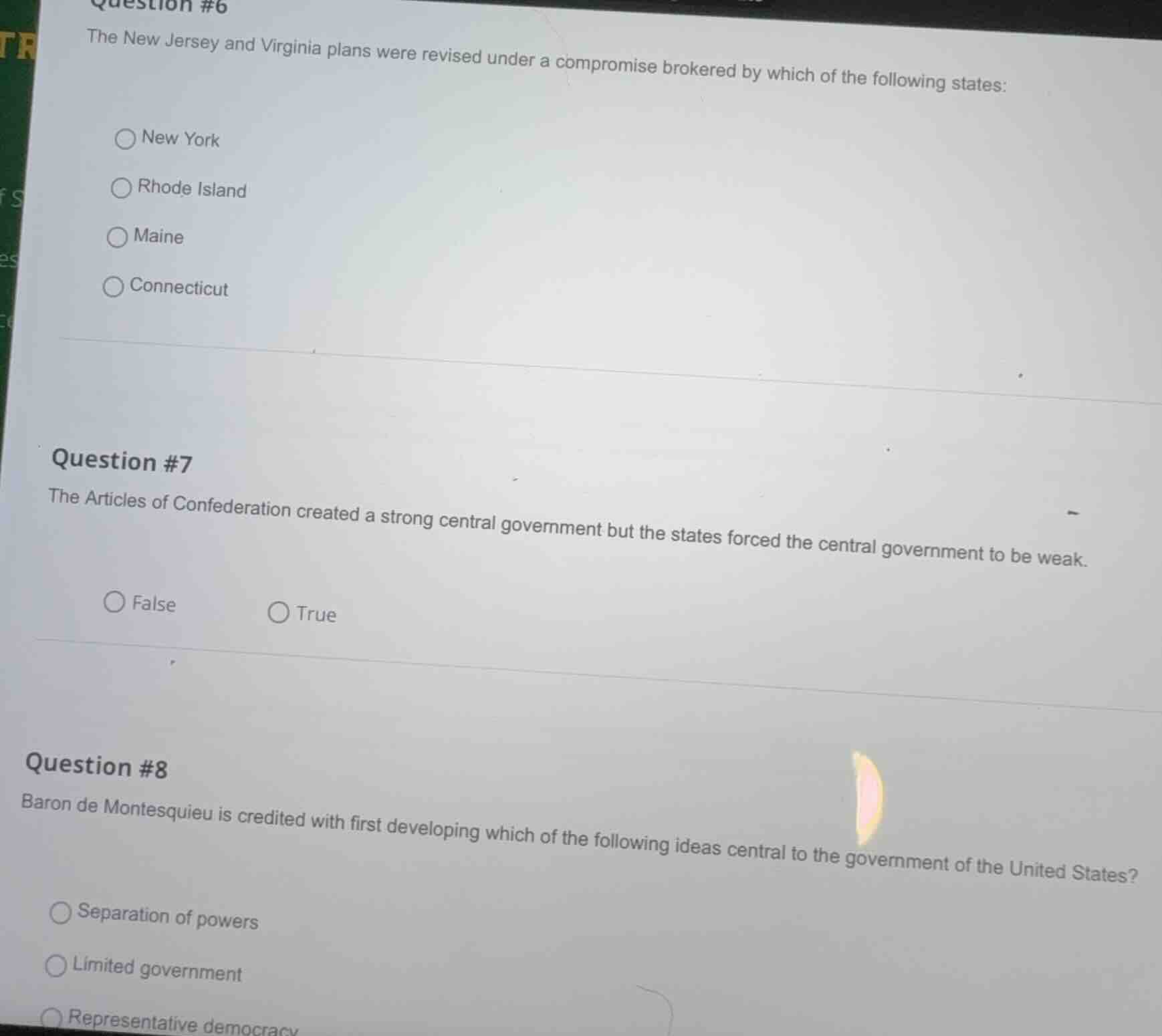 question #6 the new jersey and virginia plans were revised under a comp…