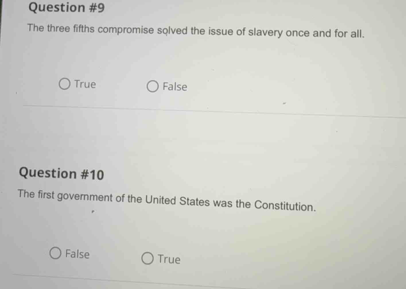 question #9 the three fifths compromise solved the issue of slavery onc…