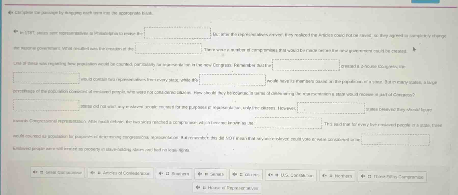complete the passage by dragging each term into the appropriate blank. …